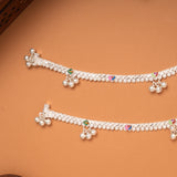 Trendy Colorful Enamel Silver Anklets