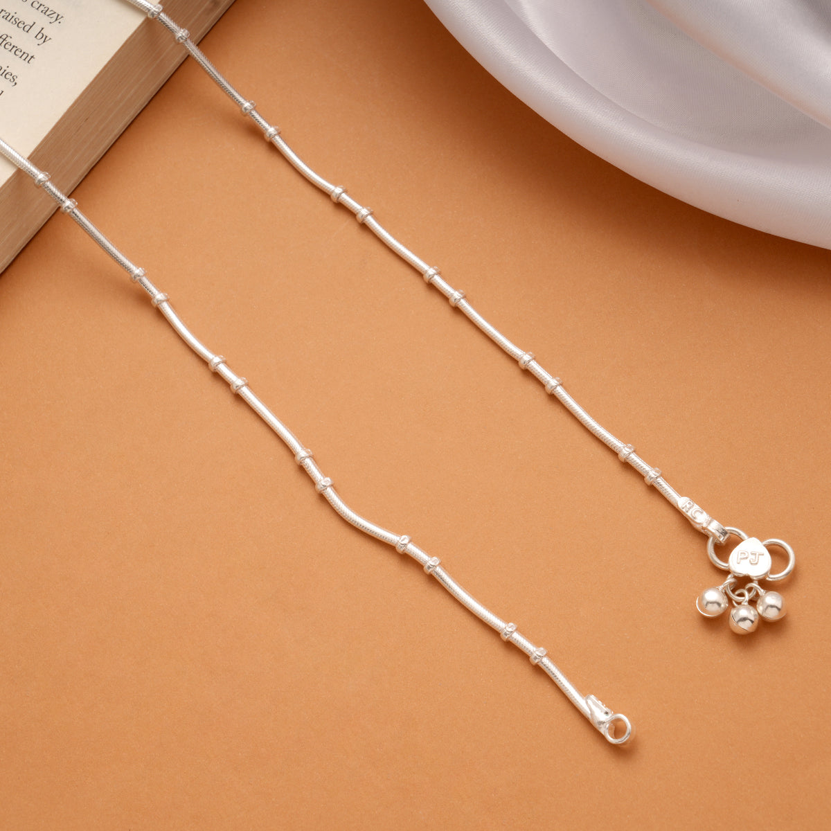 Modern Multicolour Enamel Drops Silver Anklets