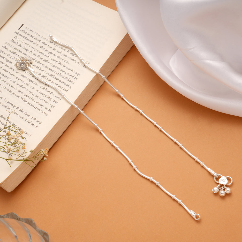 Modern Multicolour Enamel Drops Silver Anklets