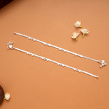 Colorful Enamel Heart Design Silver Anklets