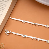 Elegant Eye Enamel Design Silver Anklets
