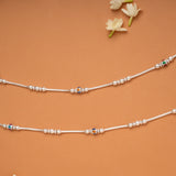 Traditional Beaded Colour Enamel Silver Anklets