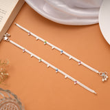 Regal Mesh Pattern Silver Anklets