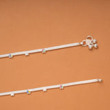 Minimal Heart Enamel Pattern Silver Anklets