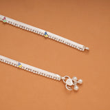 Multicolour Floral Enamel Meenakari Silver Anklets