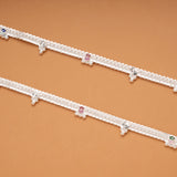 Multicolour Flower Pot Braided Enamel Silver Anklets