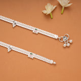Multicolour Flower Pot Braided Enamel Silver Anklets