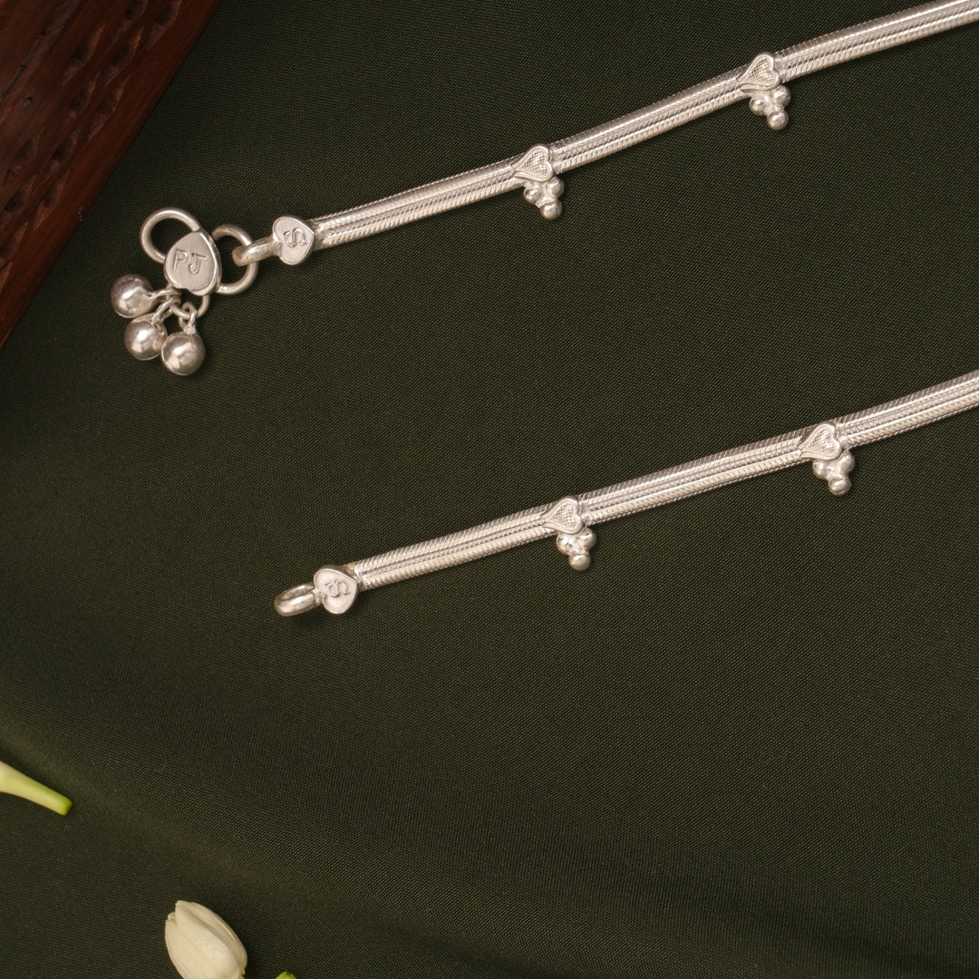 Tiny Charm Fish Enamel Design Silver Anklets