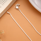 Pretty Plain Design Silver Anklets