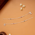 Double Tone Enamel Beaded Silver Anklets