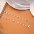 Sleek Silver Multi Beaded Design Anklets