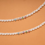 Trendy Twisted Multi Color Enamel Beads Silver Anklets