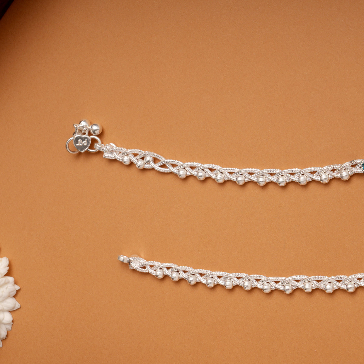 Trendy Twisted Multi Color Enamel Beads Silver Anklets