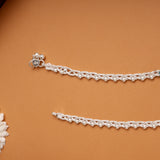 Trendy Twisted Multi Color Enamel Beads Silver Anklets