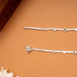 Regal Heart Enamel Design Silver Anklets