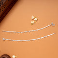 Regal Heart Enamel Design Silver Anklets