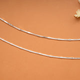 Sleek Snake Design Silver Anklets