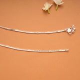 Sleek Snake Design Silver Anklets