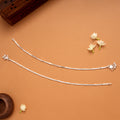 Sleek Snake Design Silver Anklets