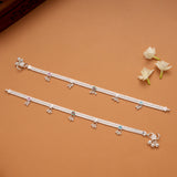Modern Multi Color Heart Enamel Silver Anklets