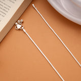 Tiny Charm Plain Design Balls Silver Anklets