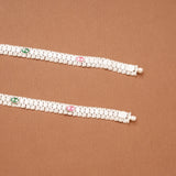 Triple Butterfly Enamel Linear Silver Anklets