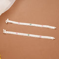 Triple Butterfly Enamel Linear Silver Anklets