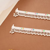 Multicolour Enamel Silver Salangai Anklets