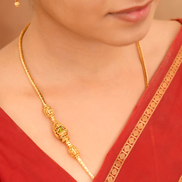 Rich Heritage Golden Lakshmi Mugappu Chain