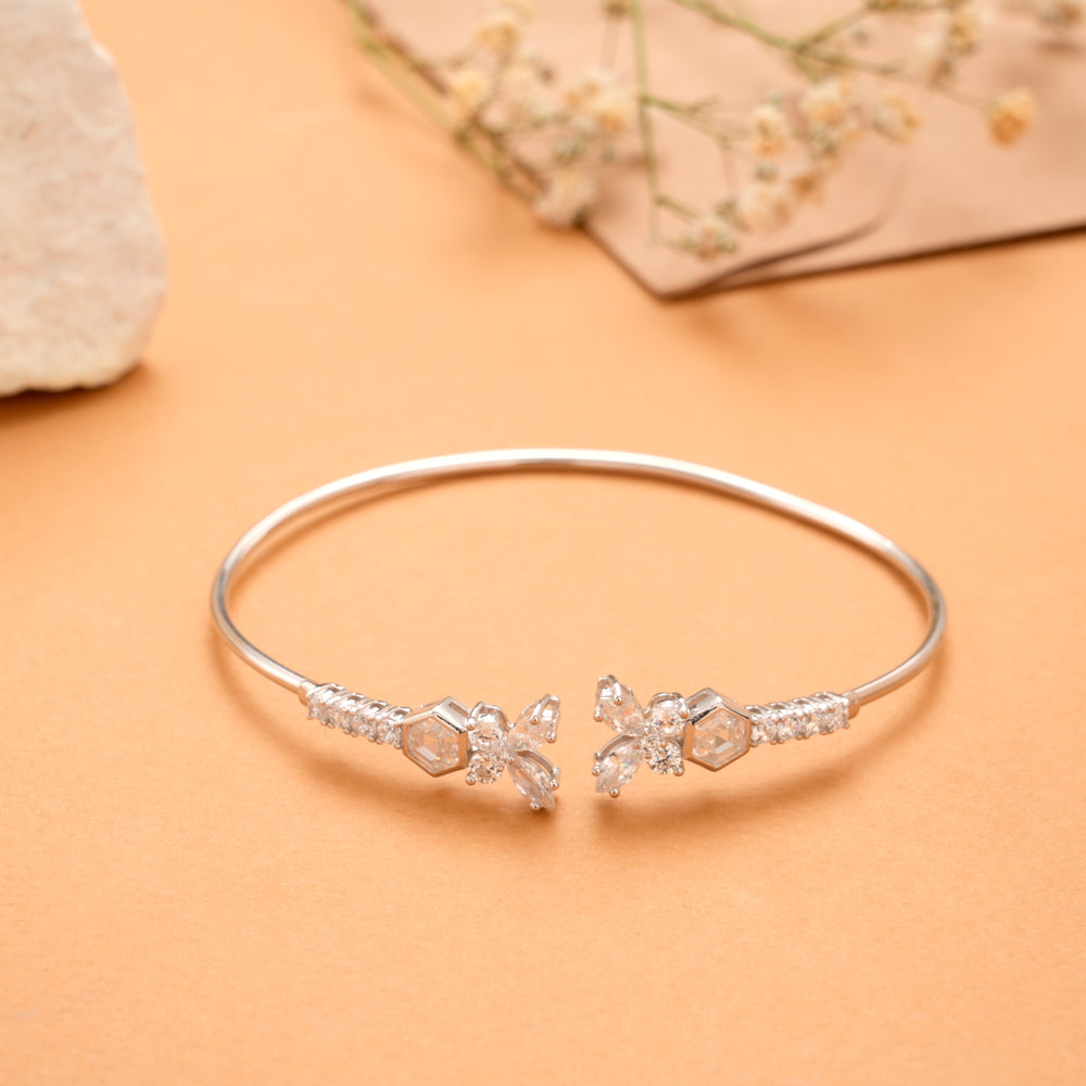 Harmony Line Silver Kada for Women