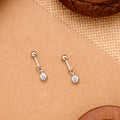 Single Circle Stone Silver Koppu Earring