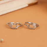 Tiny Kitty Stone Silver Toe Ring