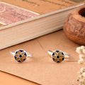 Flower Design Enamel Silver Toe Ring