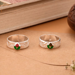 Nature Leaf Enamel Silver Metti