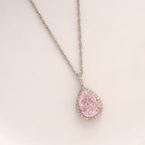 Pear-Shaped Pink Silver Chain