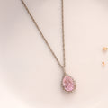 Pear-Shaped Pink Silver Chain