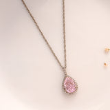 Pear-Shaped Pink Silver Chain