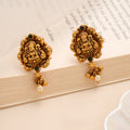 Lakshmi Pearl Drop Antique Silver Earrings