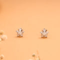 Minimal Crystal Stone Star Silver Stud