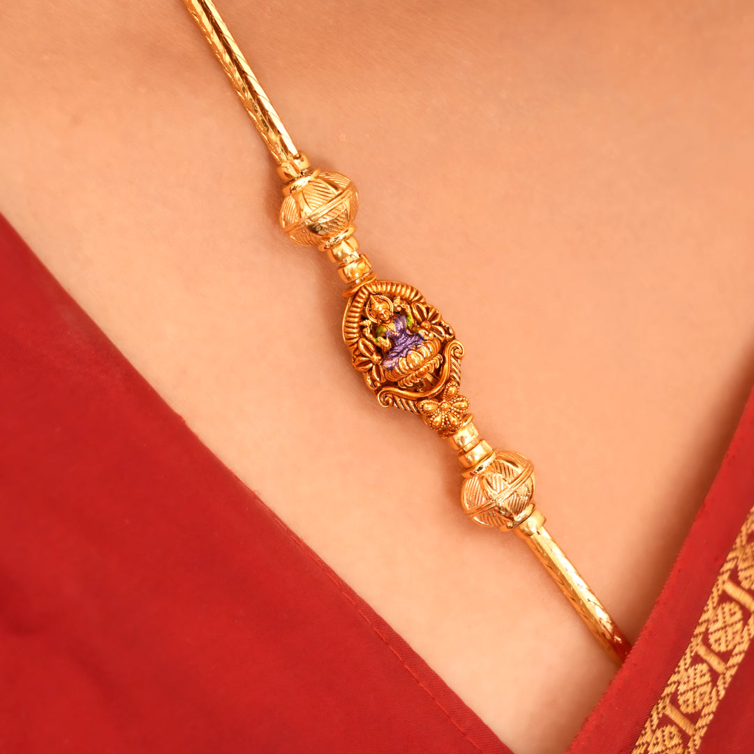 Blossom Design Golden Lakshmi Mugappu Chain