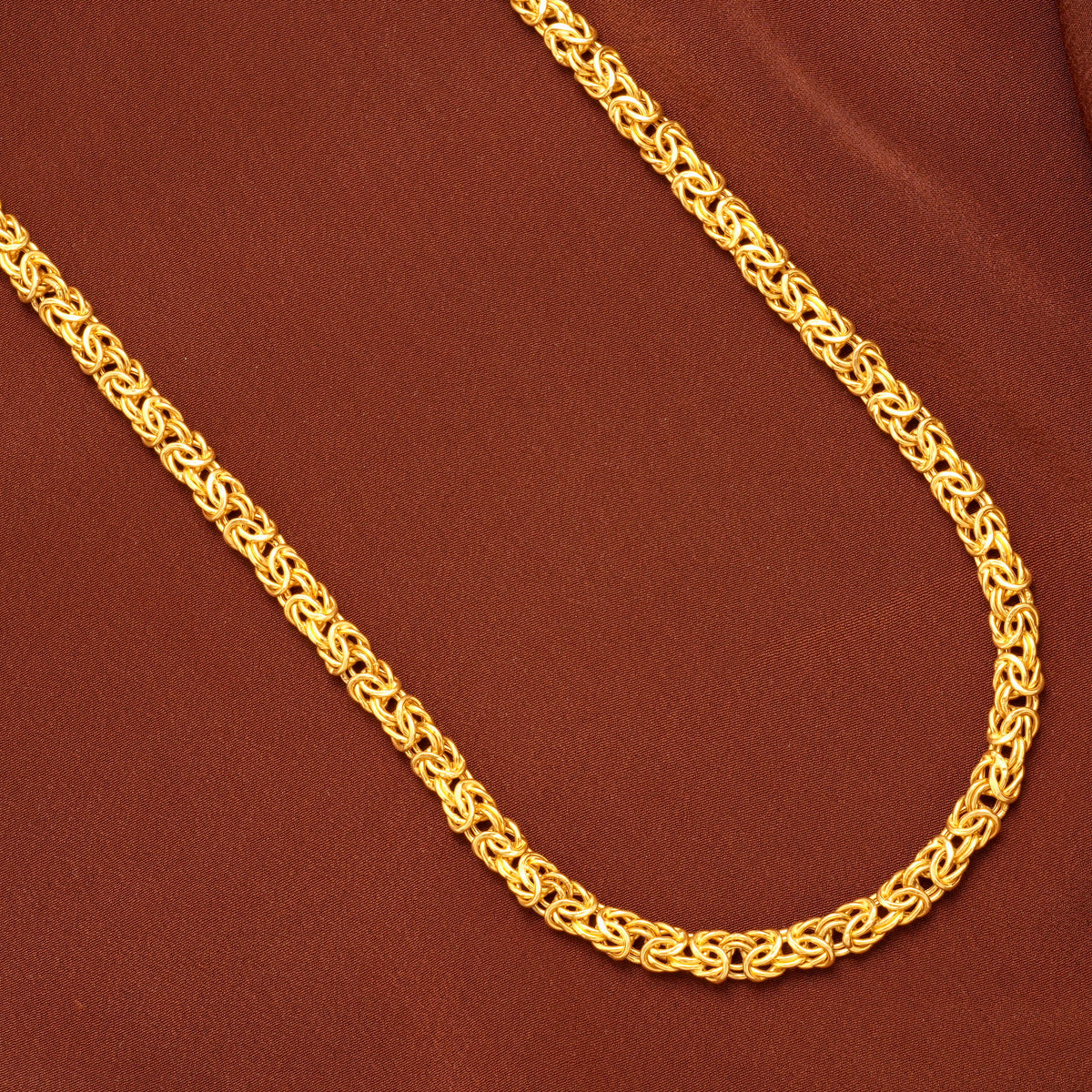 Stylish Bold Twisted Rope Design Gold Chain