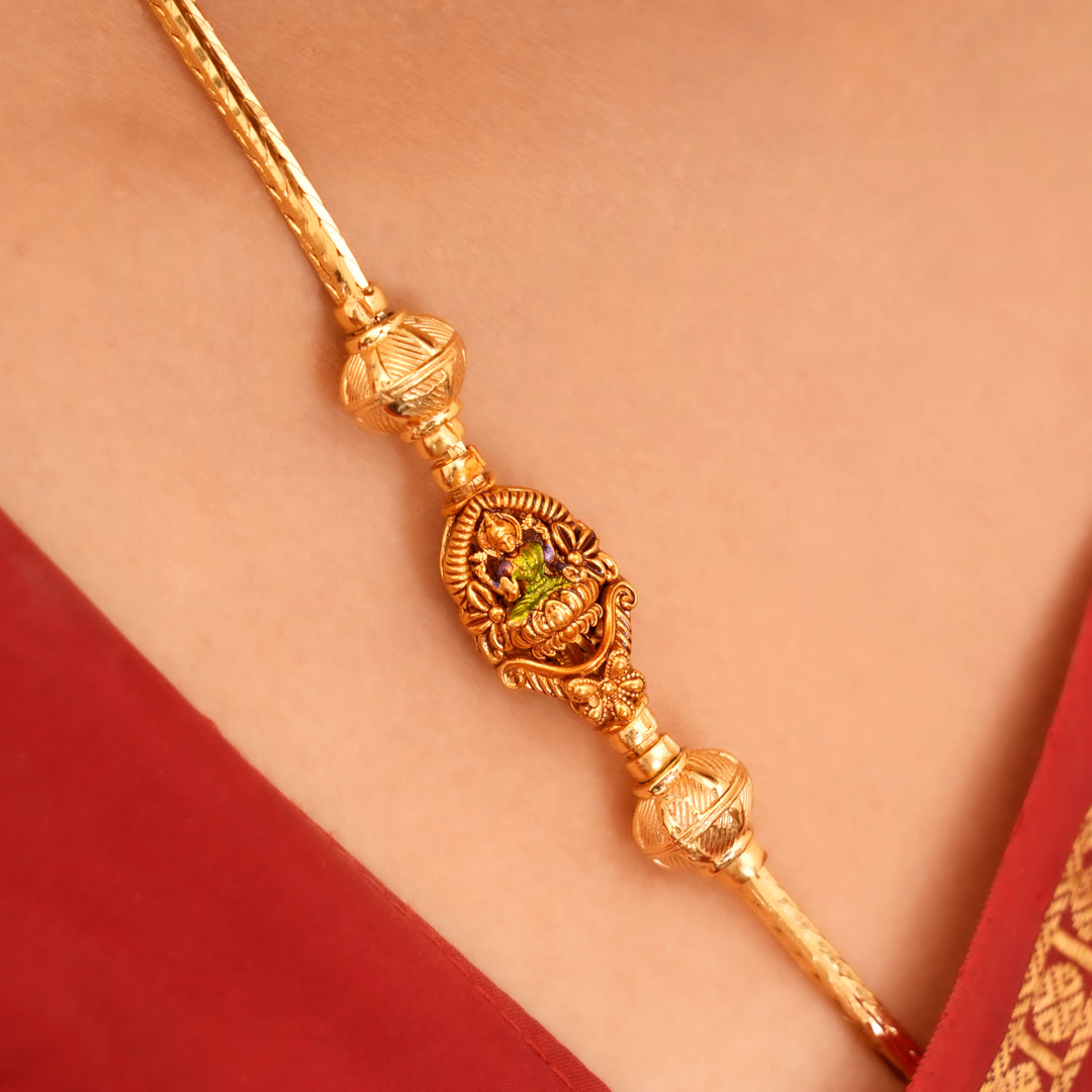 Blossom Design Golden Lakshmi Mugappu Chain