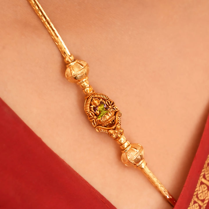 Blossom Design Golden Lakshmi Mugappu Chain