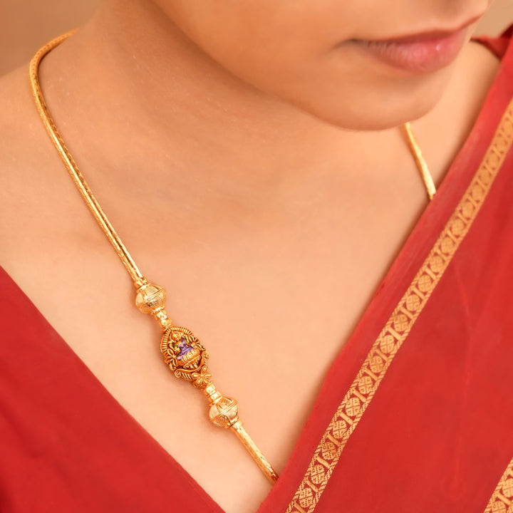 Blossom Design Golden Lakshmi Mugappu Chain