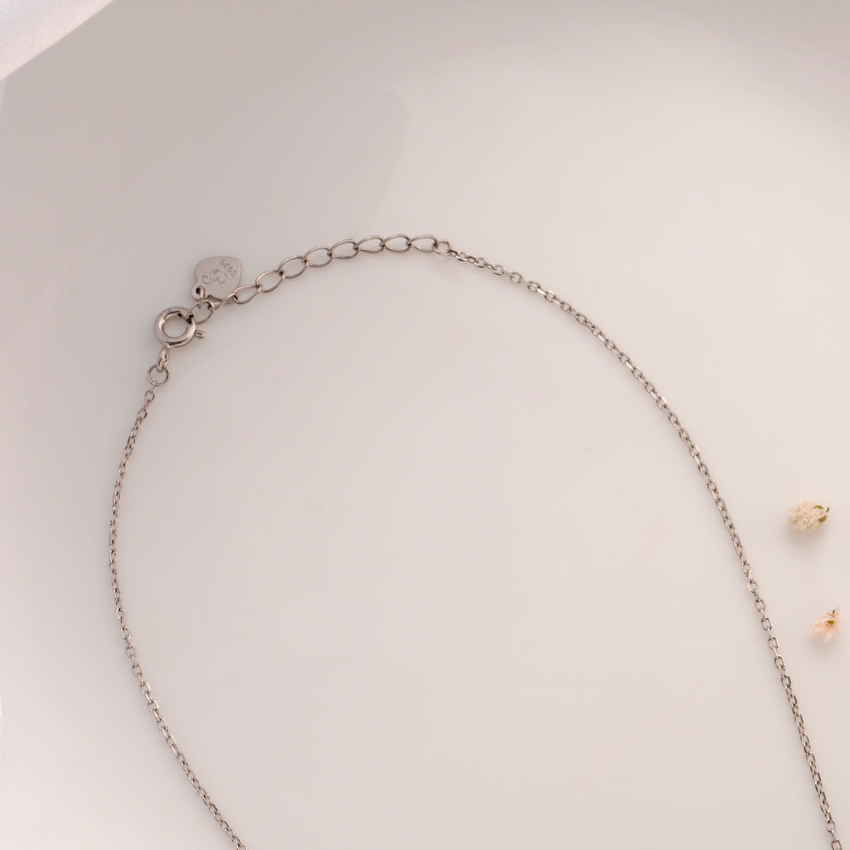 Heart Red Enamel Shape Silver Chain