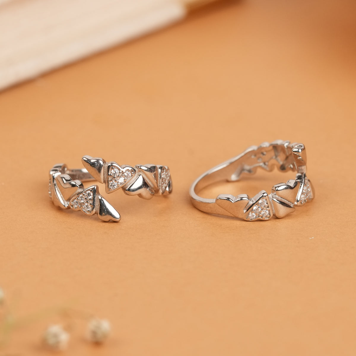 Tiny Heart-Shaped Design Silver Toe Ring