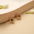 Ruby Emerald Kundan Golden Stud