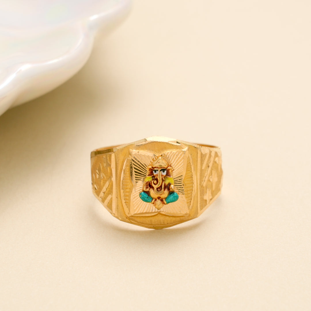 Divine Ganesha Gold Ring