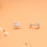 Vibrant Snowflake Stone Silver Stud