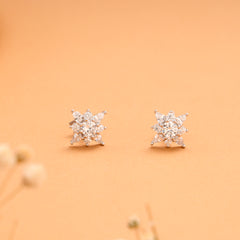 Vibrant Snowflake Stone Silver Stud